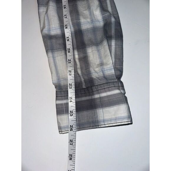 BKE Men’s Grey White Plaid Flannel Shirt XXL Slim Fit Stretch Button-Up - Picture 8 of 8
